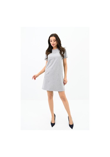 Koza Butik Kadın Taşlı Kısa Kollu Elbise 5212-24 001