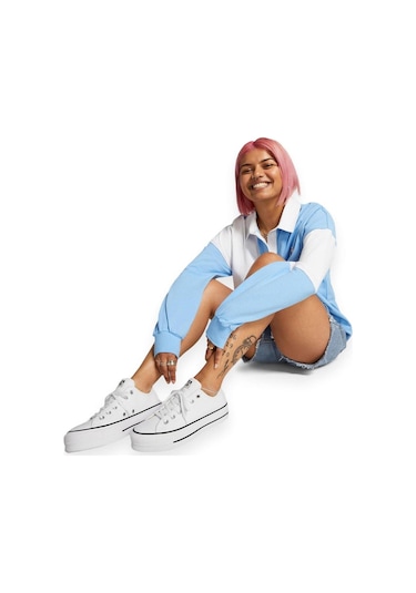 Converse Chuck Taylor All Star Leather Platform Kadın Siyah Sneaker 561680c Beyaz