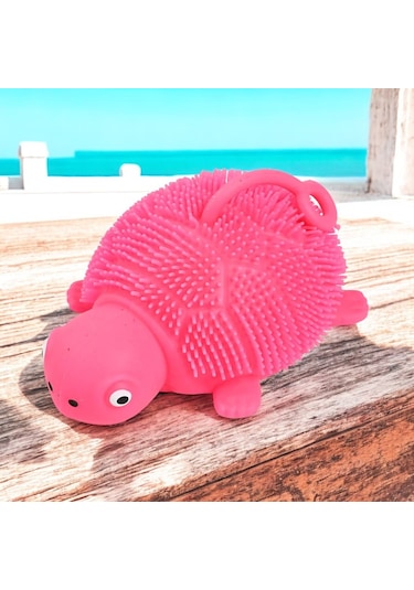 Led Işıklı Kaplumbağa Oyuncak Fuşya Kaplumbağa Stres Oyuncağı Fuşya Işıklı Yumuşak Yoyo Kaplumbağa Fuşya