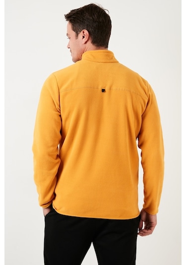 Buratti Slim Fit Anti-Pilling Tüylenme Yapmayan Bato Yaka Kışlık Şardonlu Erkek Polar 5906001 Hardal