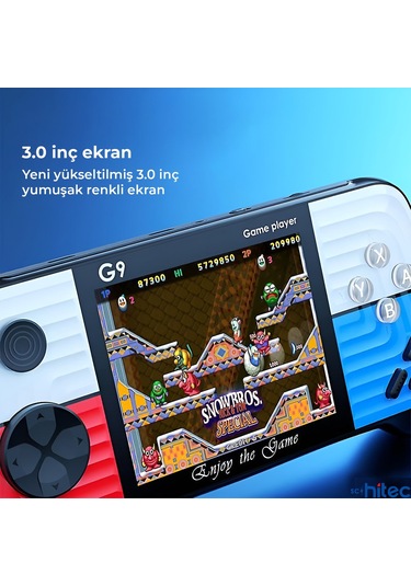Schitec G9 Retro 3.0 İnç Tv Bağlanan 2.joystickli Oyun Konsolu Mavi 666 Klasik Oyunlar