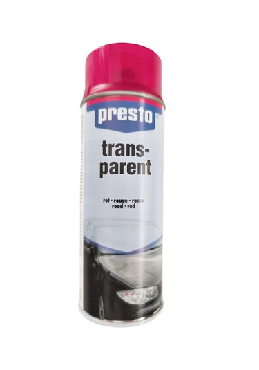 Presto Sprey Far Stop Boyası Kırmızı Transparan Boya 400 ML