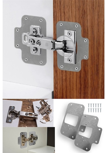 6 Adet Menteşe Tamir Sacı Pratik Paslanmaz Dolap Tamir Onarım Kiti Kapak Menteşe Tamir Onarım Seti Diğer