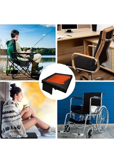 Willowhaven 1 Adet Cozycare Usb Isıtmalı Koltuk Pedi 3 Modlu Ayarlanabilir Taşınabilir Isıtma Matı Siyah Siyah
