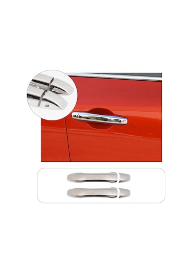 Renault Clio 5 Uyumlu 2019 Ve Üzeri Krom Kapı Kolu 2 Kapı Paslanmaz  Çelik