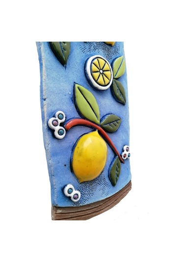 Özel Tasarım Seramik Limon Ağacı Dekoratif Duvar Süsü Ev Bahçe Duvar Dekorasyon