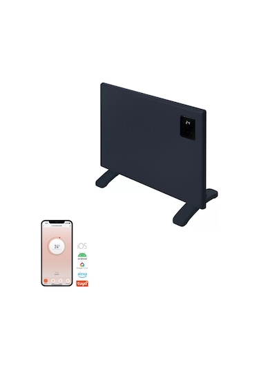 Elektrikli Wifi Konvektör Panel Isıtıcı 1000 W Antrasit