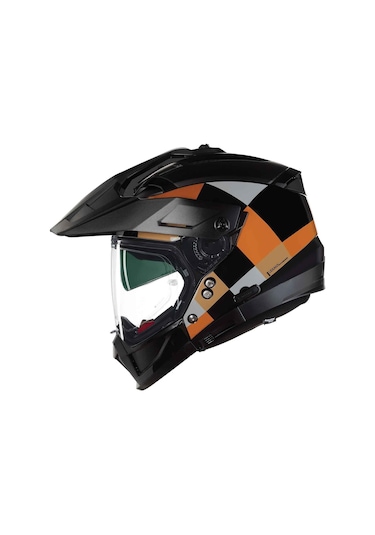Nolan N70-2 X 06 Ruvido 343 Çene Çıkarılabilir Kask Siyah - Turuncu