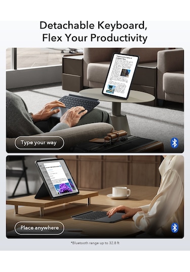 Apple iPad Uyumlu  Air 11 2024 Flex Klavyeli Tablet Kılıfı Klavyeli Kılıf