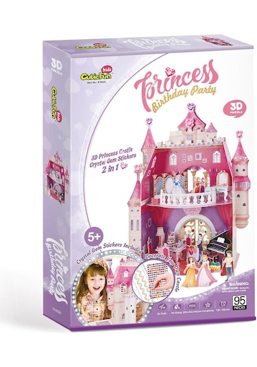 E1622H Cubic Fun. Prenses Doğum Günü Şatosu 95 Parça. 3D - 3 Boyu