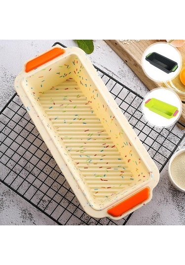 Dikdörtgen Silikon Ekmek Tavası Kalıp Tost Ekmek Kalıp Kek Tepsi Uzun Kare Kek Kalıp Bakeware Yapışmaz Mutfak Pişirme Araçları Kek Kalıpları 19 x 7 CM