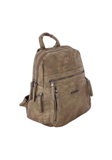 Bolsas Yıkama Deri Kadın Sırt Çanta Vizon 1042 Vizon