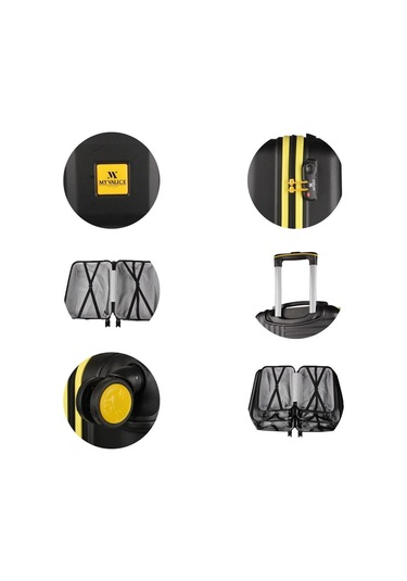 My Valice Puzzle Abs Orta Ve Büyük Boy Siyah 2'li Valiz Seti Siyah