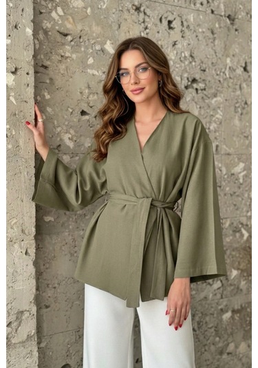 Kadın Kuşaklı Kimono 1177 Haki