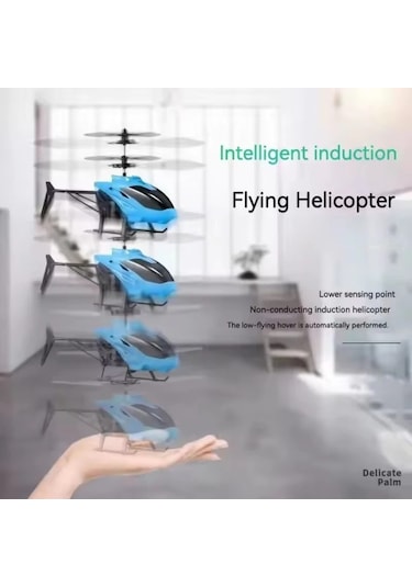 Şarj Edilebilir Mini Rc 2 Kanal Drone Uzaktan Güvenli Düşmeye Dayanıklı Rc Blue-with Rc