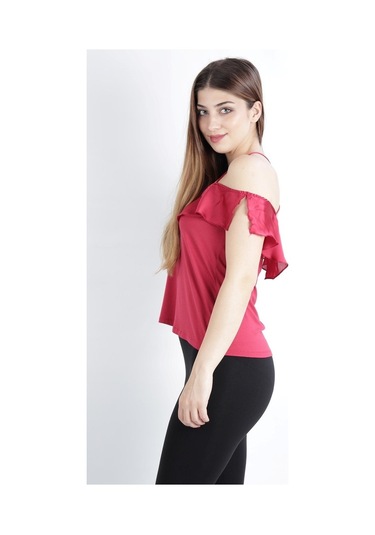 Alexandergardı Askılı Fırfırlı Madonna Yaka Bluz (B20-Cmlblz02)