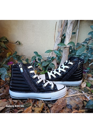 Scarpe Magiche Elyaflı Paraşüt Model Kız Çocuk Ayakkabısı 31-35 Numara Arası Işıksızdır Siyah