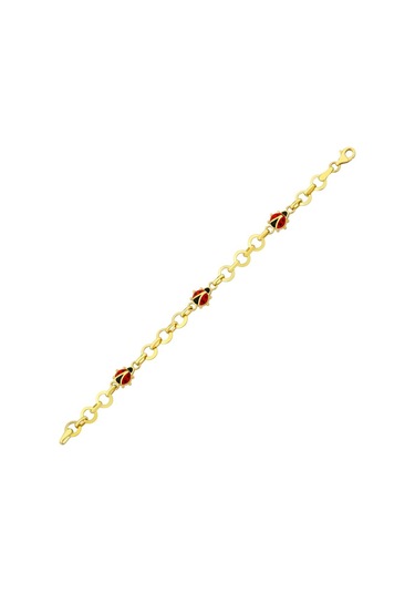 14 Ayar Uğur Böceği Figürlü Altın Bebek Bileklik