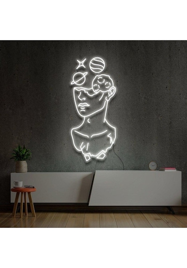 Twins Led Kafamdaki Galaksi Neon Tabela Beyaz Model:model:23443366