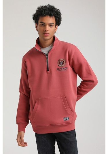 New World Polo Kestane Slim Fit Half-zip Sweatshirt 23fwm64064 - Kiremit