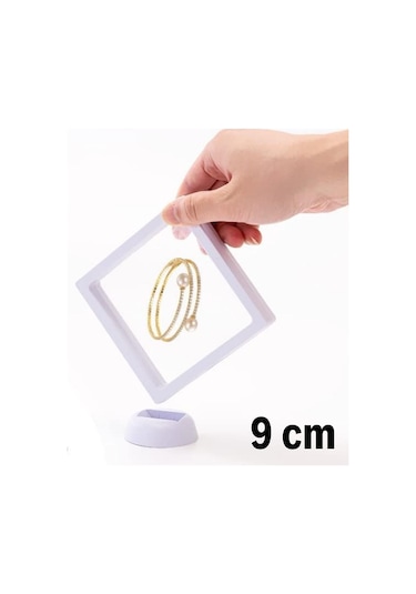 9x9 Cm Standlı 3d Takı Ziynet Hatıra Koleksiyon Saklama Kutusu Şeffaf Film Çerçevesi 5256 Çok Renkli