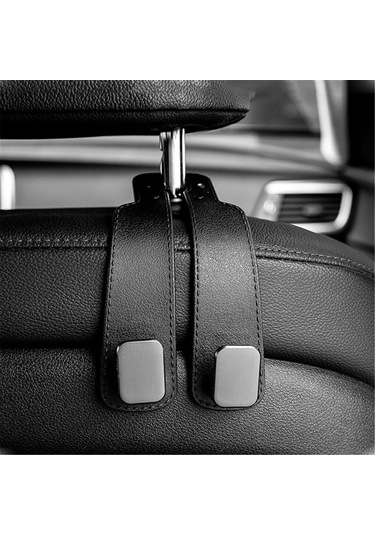 Kangvka Araba Sandalye Arka Çift Kanca - Çift Fonksiyonlu Telefon Tutucu Ve Saklama, Yumuşak Silikon, Siyah Tek Adet