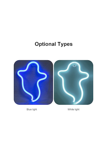 Maiyame Halloween Hayalet Led Işığı - 3xaa Pil Ve Usb Çift Besleme - Sürekli Aydınlatma - Beyaz Işık Beyaz