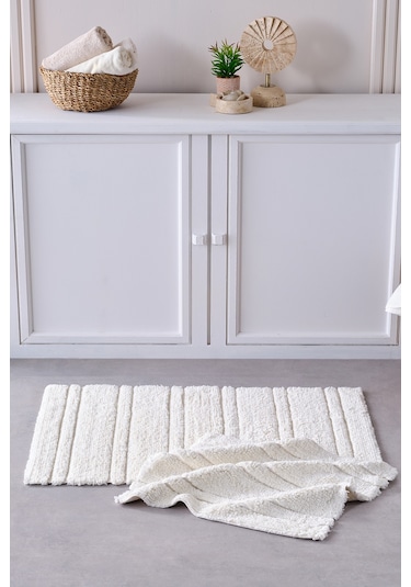 Doquhome Pera Banyo Paspası Krem 60x100cm Krem