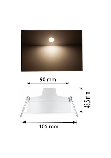 Philips 5.5W Gömme Led Panel Günışığı 4000K Mağaza Spot Armatür 9 CM