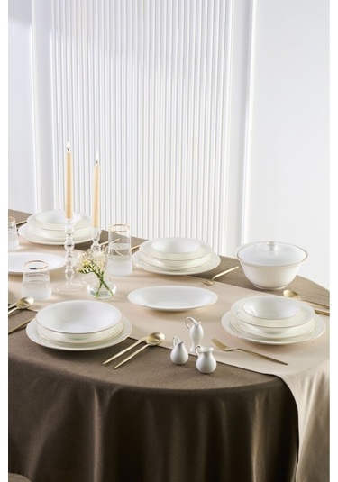 Karaca  Fine Pearl Fame 55 Parça 12 Kişilik Yemek Takımı Gold