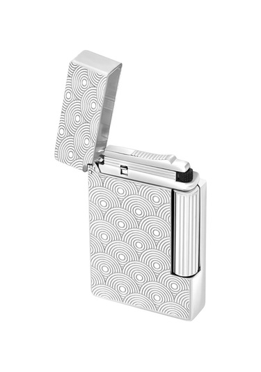 S.t. Dupont Initial Guilloche Gümüş Daire İşlemeli Puro Çakmağı 20844