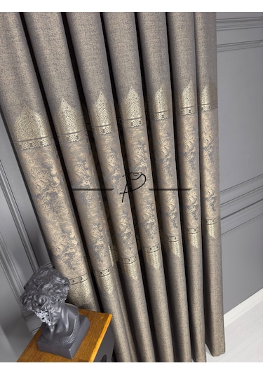 Fon Perde Pano Fonluk Nilo Desen - Kahve