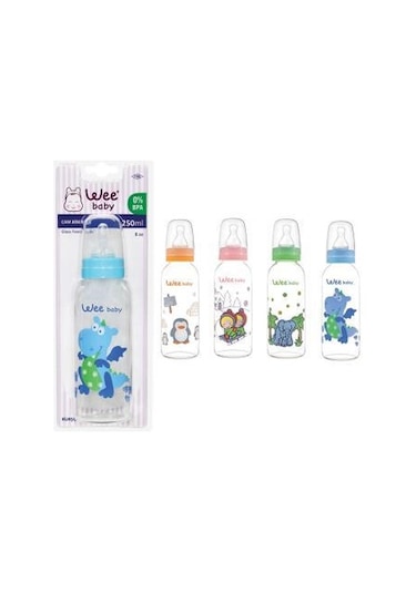 Wee 876 Silikon Kls. Krz. Uçlu Cam Biberon 250 ML