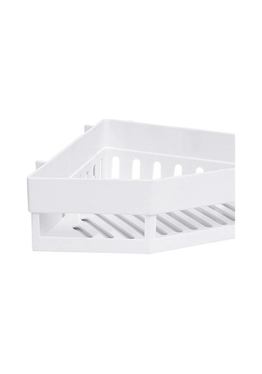 Pazly Üçgen Suntek Şampuan Rafı Raf Paslanmaz Magideal Köşe Depolama Beyaz Uz Çok Renkli