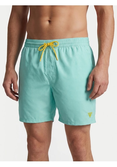 Guess F6gt26wg2a2wg2a2 Swimtrunk New 4g Log Erkek Şort Mayo Mavi