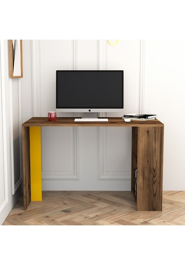 Variant Lima Çalışma Masası Ve Kitaplık Takımı - Ceviz / Sarı Ceviz