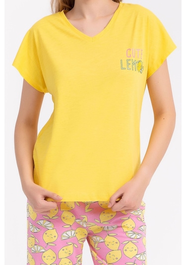 Arnetta Cute Lemon Sarı Kadın Kapri Takım 5274-28892 Sarı