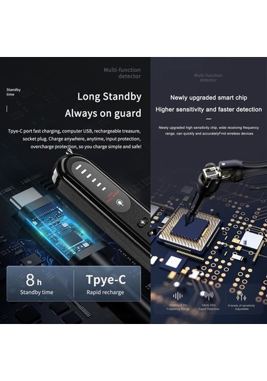 Pazly T01 Dedektörü Gps/wifi Sinyal Dedektörü 6 Seviye Hassasiyetli Kullanıcı İyi Otobüsler İçin