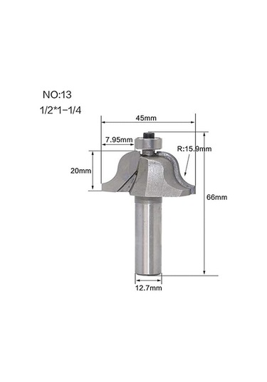 Jinchao-router Bit, 1/4 '1/2 Şey Kenar Ve Kalıp Yönlendirici Bit Ahşap Kesme Aracı Ahşap Yönlendirici Bitleri, Ev Dıy İçin En Son Uzunluk: No13