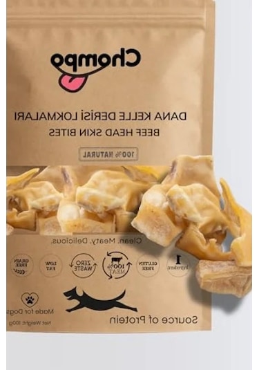 100% Doğal Dana Kelle Derisi Köpek Ödül Maması 100 Gr