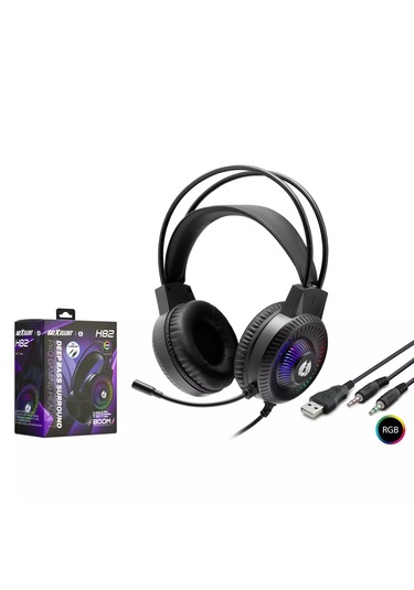 Hadron H82 Oyuncu Kulaklığı 2 3.5mm + Usb Rgb Siyah