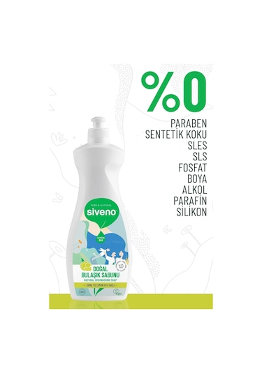 Siveno %100 Doğal Bulaşık Sabunu Bitkisel Elde Bulaşık Sabunu Nemlendirici Vegan 500 ML