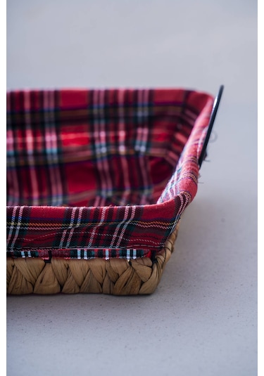 Rustika Nomia Hasır Kare Ekmek Sepeti - 26 Cm Renkli