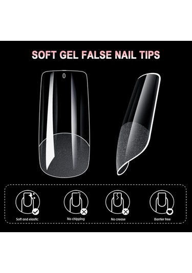 Hangfox 600 Adet 12 Boyutlu İnce Kısa Jel Tırnak Ekleri - Dıy Salon Akrilik Tırnak Uzatma, Kolay Uygulama, Saçma Olmayan Doğal Fit
