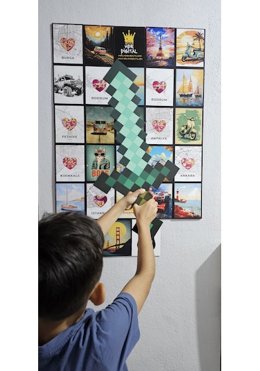 Minecraft Temalı Elmas Kılıc Ahşap Oyuncak