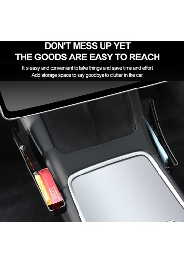 Tesla Modeli Y/3 Merkezi Yan Saklama Kutusu Yan Organizatör Eyer Kutusu İç Modifikasyon Aksesuarları