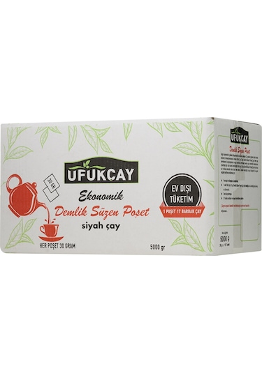 Ufukçay Ekonomik EDT Siyah Süzen Demlik Poşet Çay 167 x 30 G