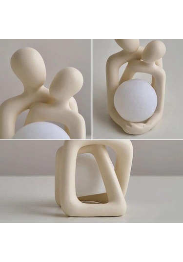 Ev Dekorasyonu İskandinav Tarzı Çift Heykeli Çift Estetik Oda Dekoru Sevgililer Günü