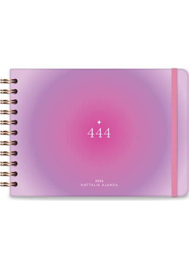 2026 Dikey Haftalık Ajanda Yatay A5 Formda Spiralli Sert Kapak Haftalık Ajanda 21x15 Cm Aura Aura