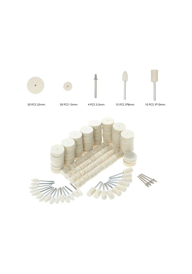 Moveevo 129 Parça Yün Ve Demir Fırçalı Polisaj Tırnakları - Metal, Ahşap Ve Kuyumculuk İçin Elektrikli Taşlama Aksesuarı